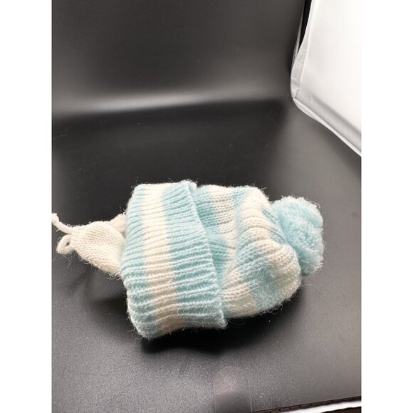 CPK Cabbage Patch Kids Vtg Baby Bean Butt BBB Blue White Knit Sleeper With Hat - Picture 13 of 13